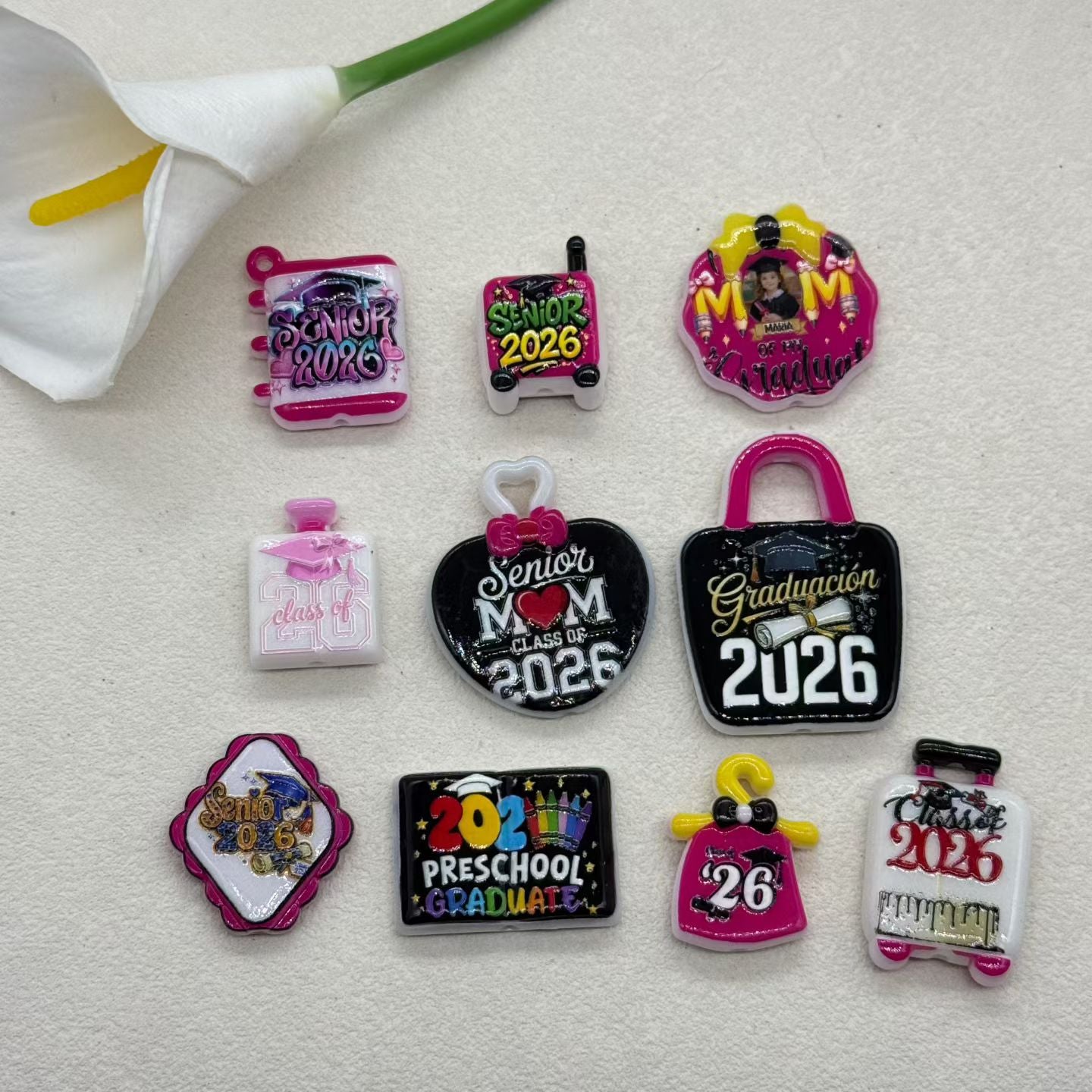 Graduation 2026 Acrylic Charms – UV Printed DIY Components